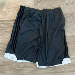 Adidas Men's Gray, Black and White Athletic Shorts
